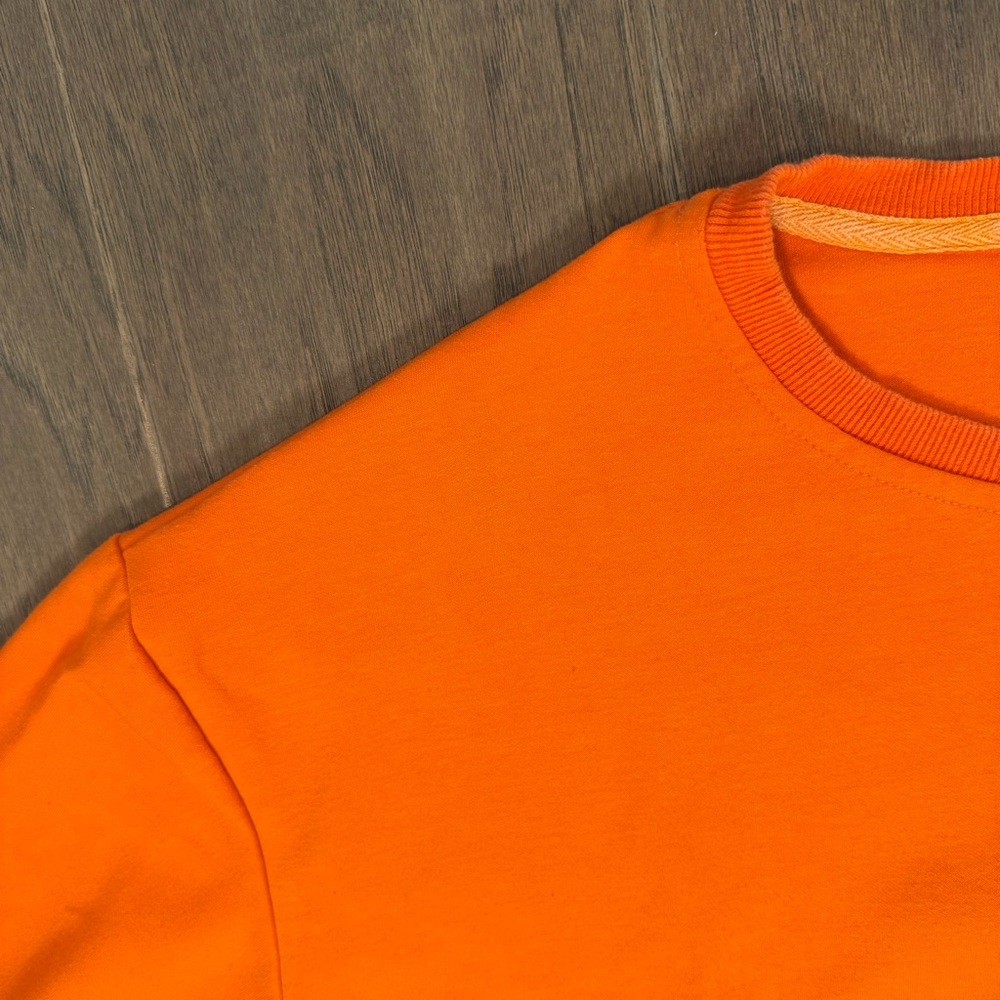Men's Vibrant Orange Crewneck Sweater - Picture 9 of 16